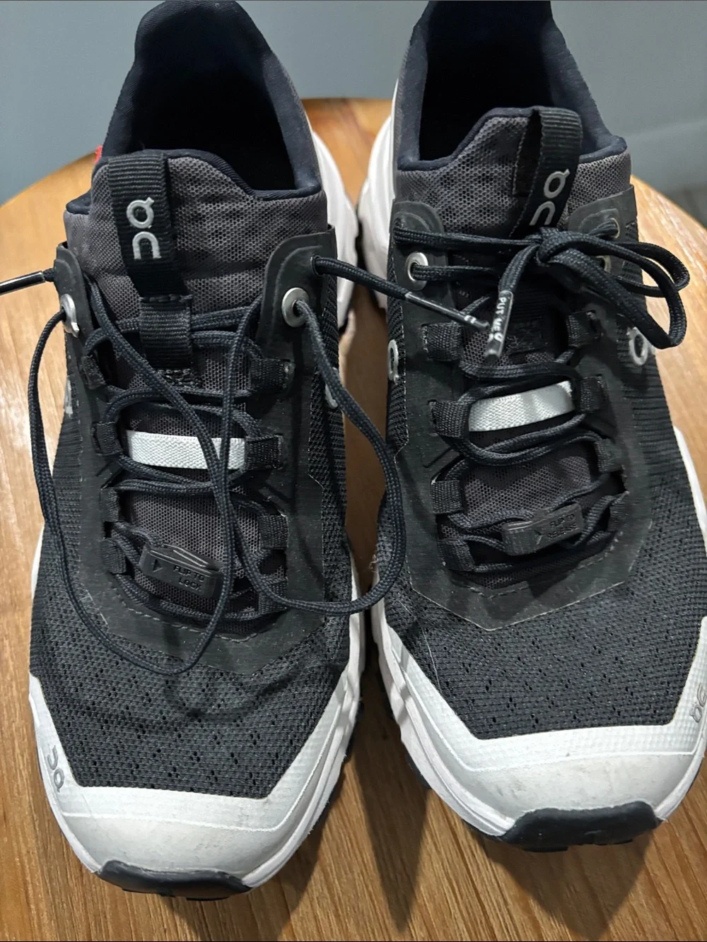 On Running Cloud Runner Black and White Cloudtech Running Sneakers - Picture 2 of 5